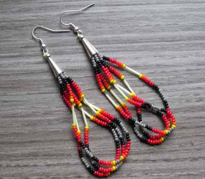 Earrings Native American Beaded Loop 2